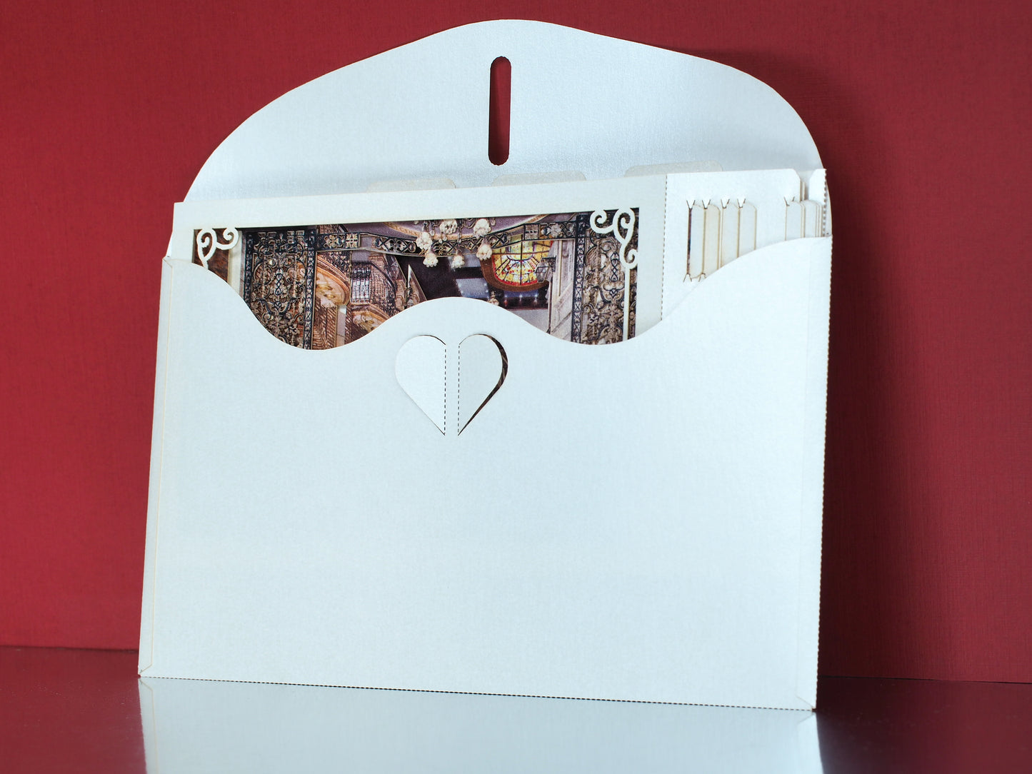Miami Florida Commodore Plaza. Wedding invitation pop up box folded card. The Cruz Building.