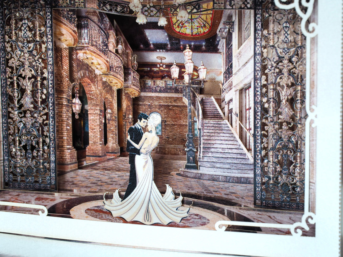 Miami Florida Commodore Plaza. Wedding invitation pop up box folded card. The Cruz Building.