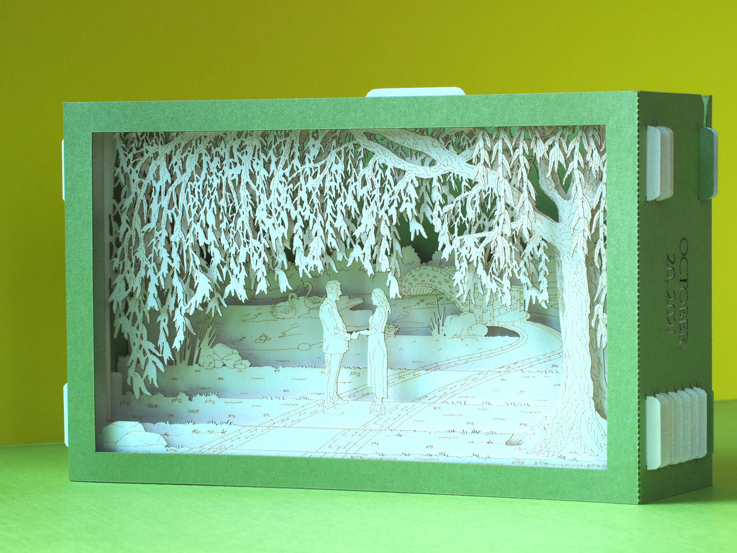 Romantic Willow Tree 3D Pop-Up Card – Handmade Paper Art for Special Occasions
