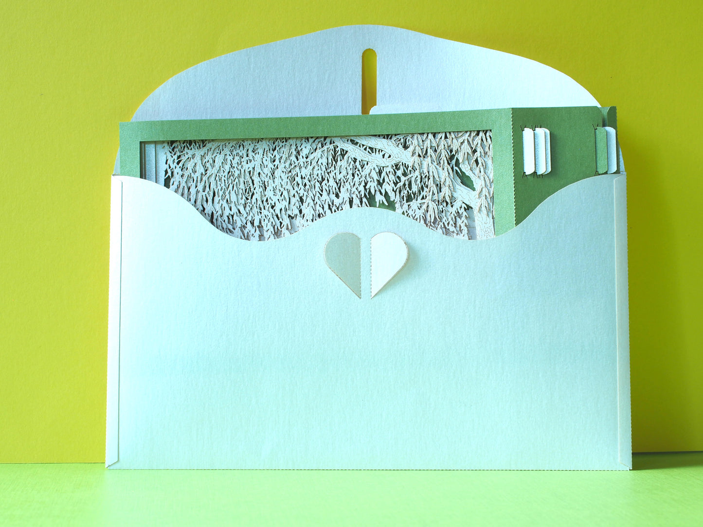 Romantic Willow Tree 3D Pop-Up Card – Handmade Paper Art for Special Occasions