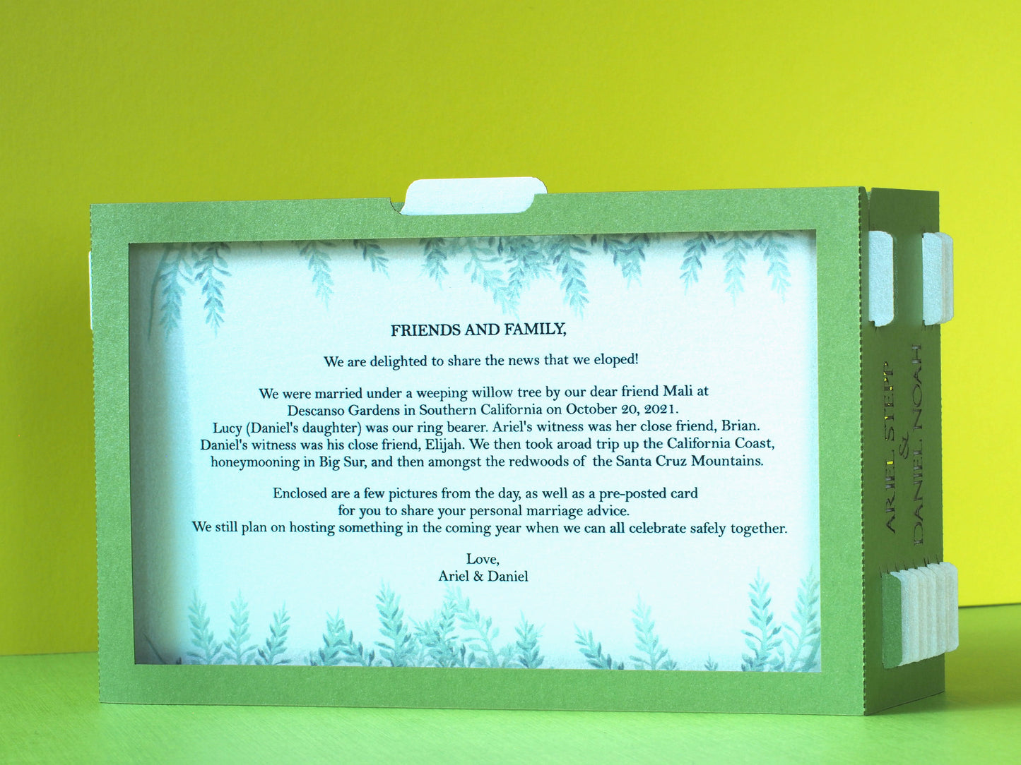 Romantic Willow Tree 3D Pop-Up Card – Handmade Paper Art for Special Occasions