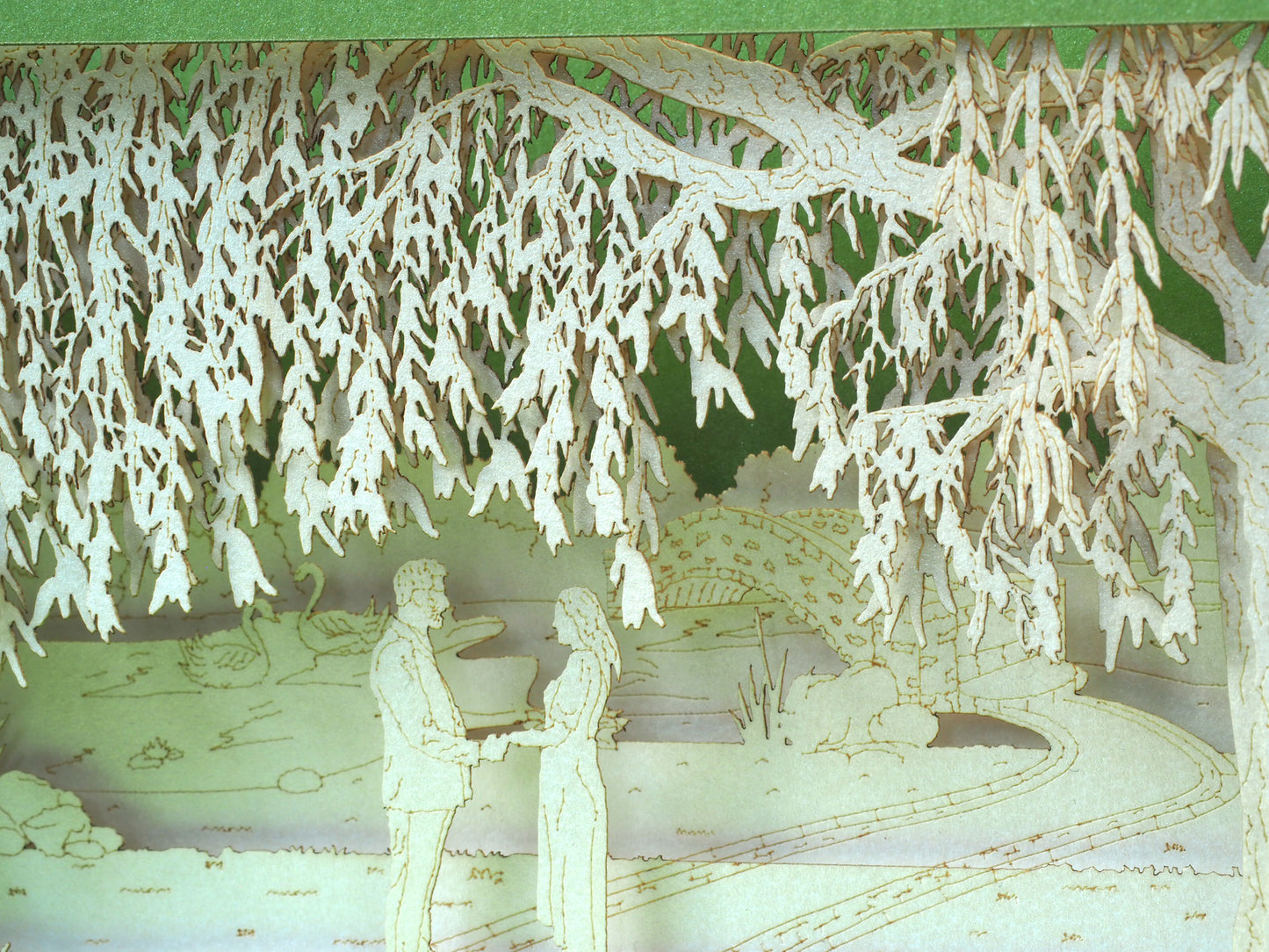 Romantic Willow Tree 3D Pop-Up Card – Handmade Paper Art for Special Occasions