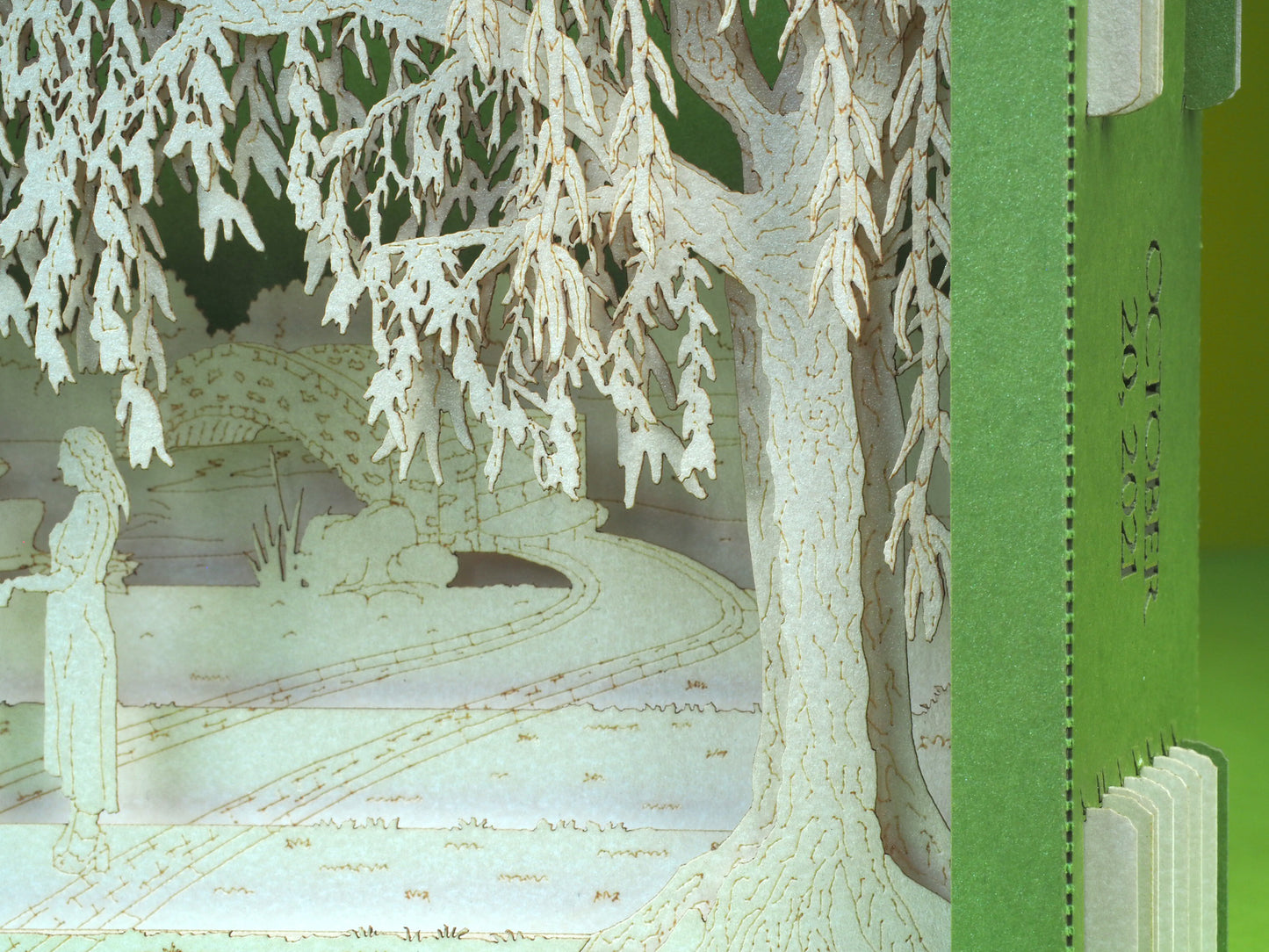 Romantic Willow Tree 3D Pop-Up Card – Handmade Paper Art for Special Occasions