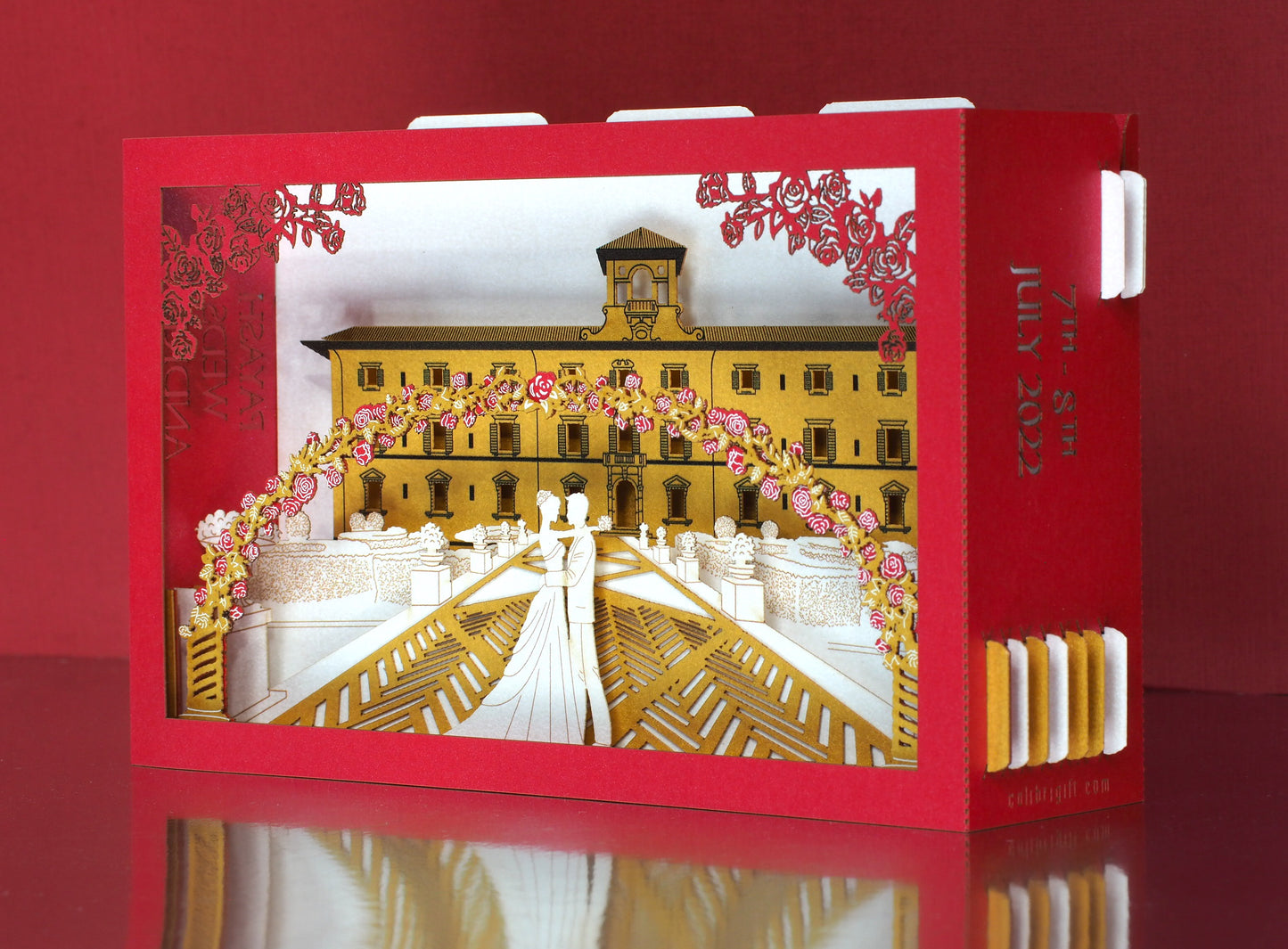 Luxury 3D Pop-Up Wedding Invitation – Villa Castelletti, Tuscany