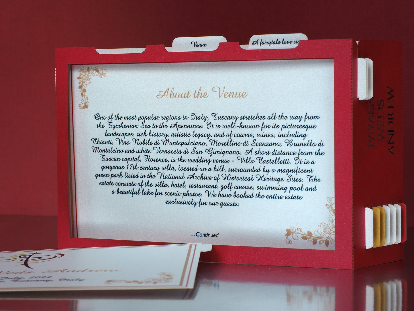 Luxury 3D Pop-Up Wedding Invitation – Villa Castelletti, Tuscany