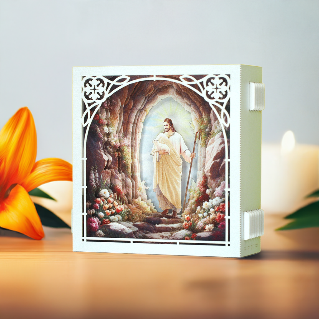 3D Jesus Good Shepherd Pop-Up Card – Christian Religious Gift, Easter, Baptism, Communion