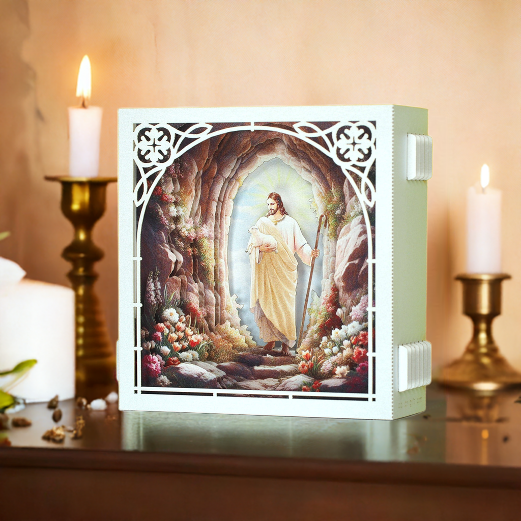 3D Jesus Good Shepherd Pop-Up Card – Christian Religious Gift, Easter, Baptism, Communion