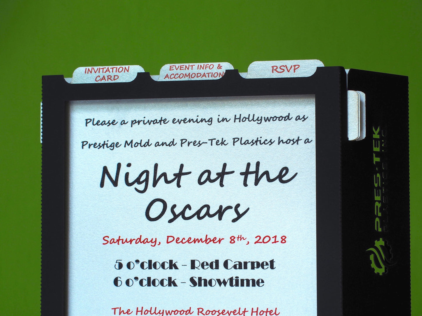 Personalized invitation design logo pop-up card with calendar