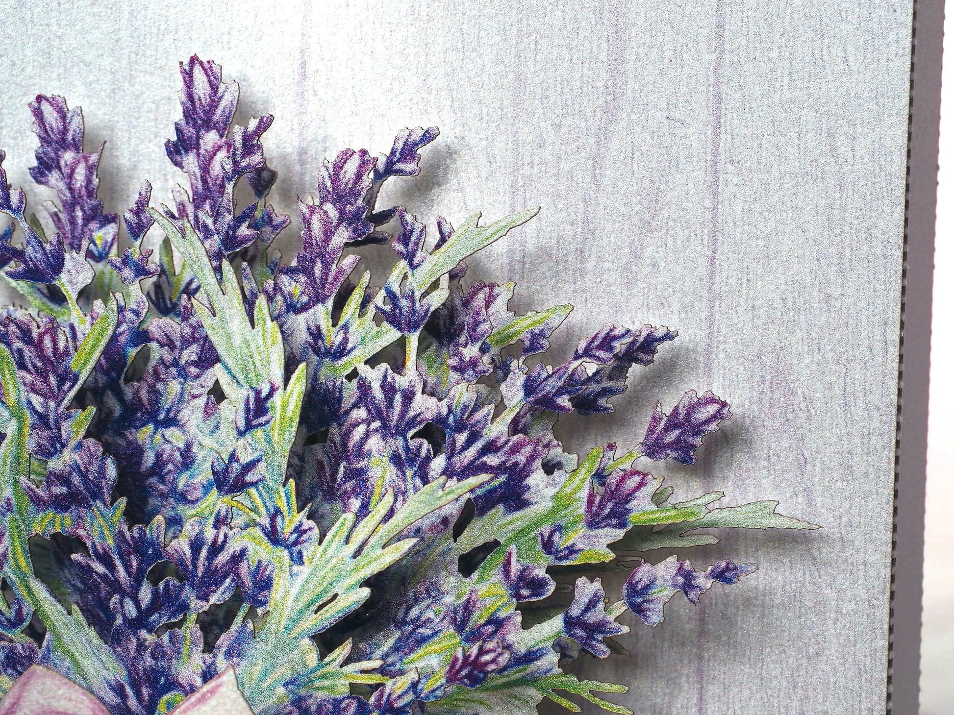 Lavender bouquet pop up card. Birthday, I love you card. Miss you. Mother's Day greeting. Paper 3d miniature flowers. Provence Gift For her