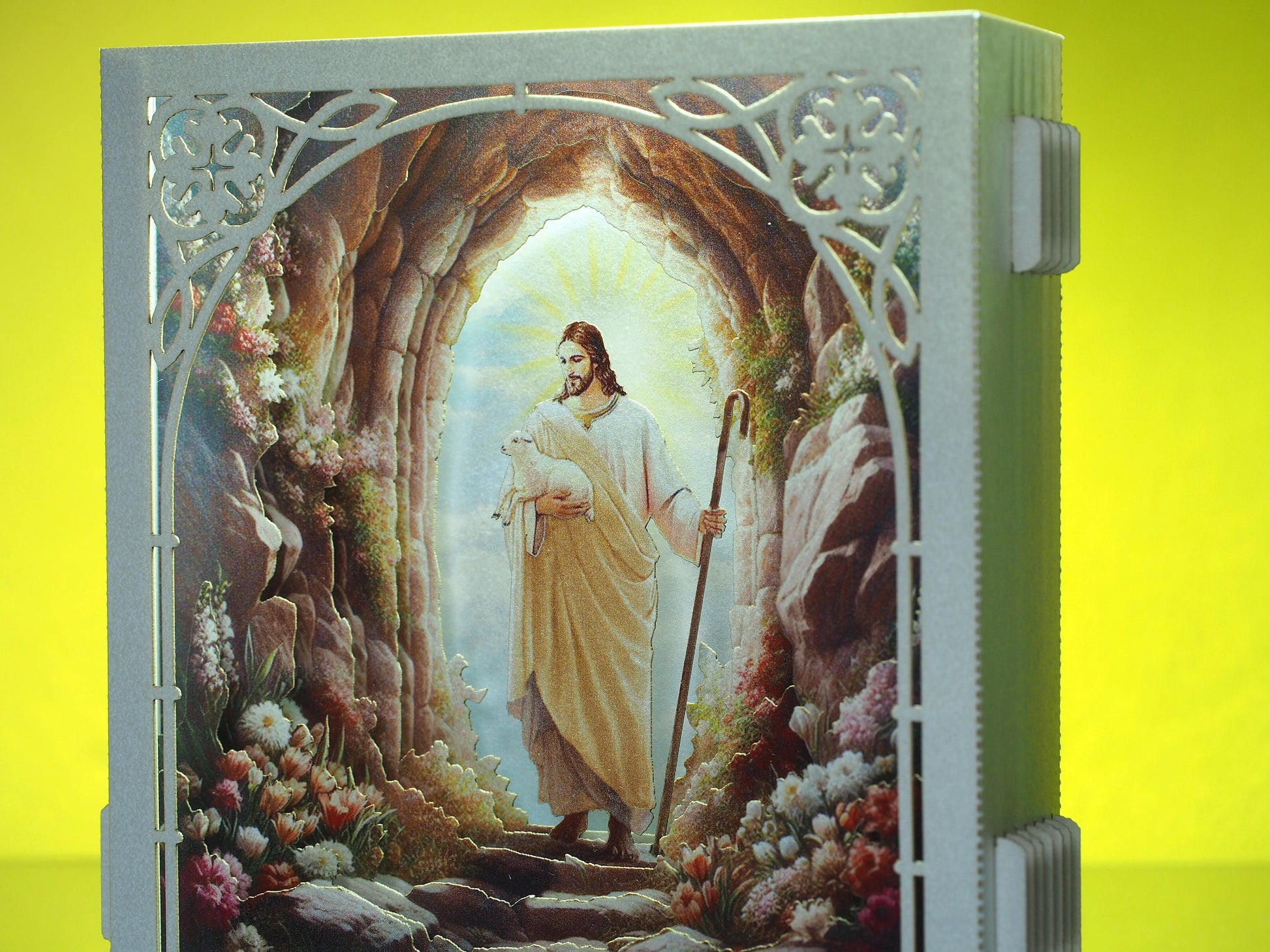 Christian 3D Pop-Up Card featuring Jesus Good Shepherd - Church Greetings, Prayer Art, Person, Church