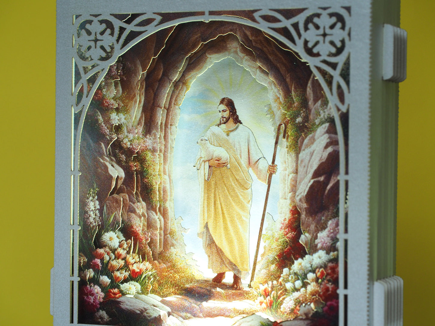 Christian 3D Pop-Up Card featuring Jesus Good Shepherd - Church Greetings, Prayer Art, Person, Church