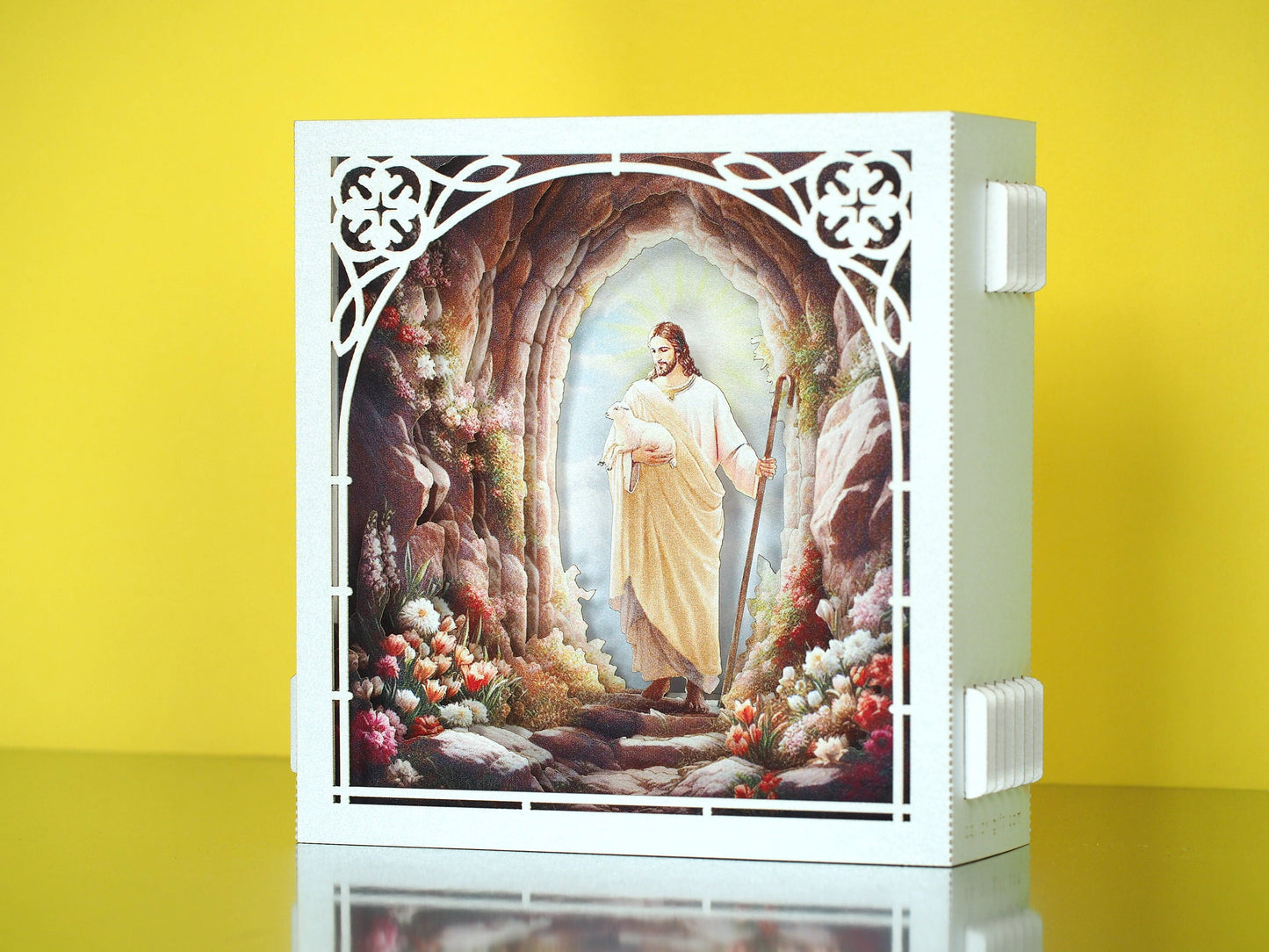 Christian 3D Pop-Up Card featuring Jesus Good Shepherd - Church Greetings, Prayer Art, Person, Church