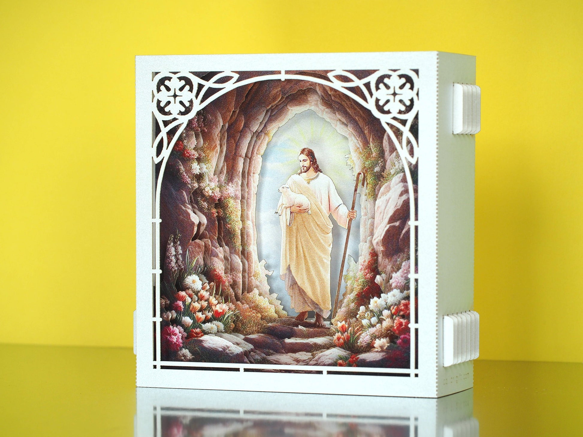 Christian 3D Pop-Up Card featuring Jesus Good Shepherd - Church Greetings, Prayer Art, Person, Church