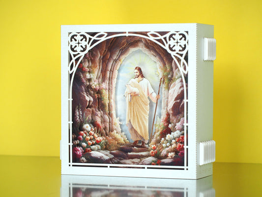Christian 3D Pop-Up Card featuring Jesus Good Shepherd - Church Greetings, Prayer Art, Person, Church