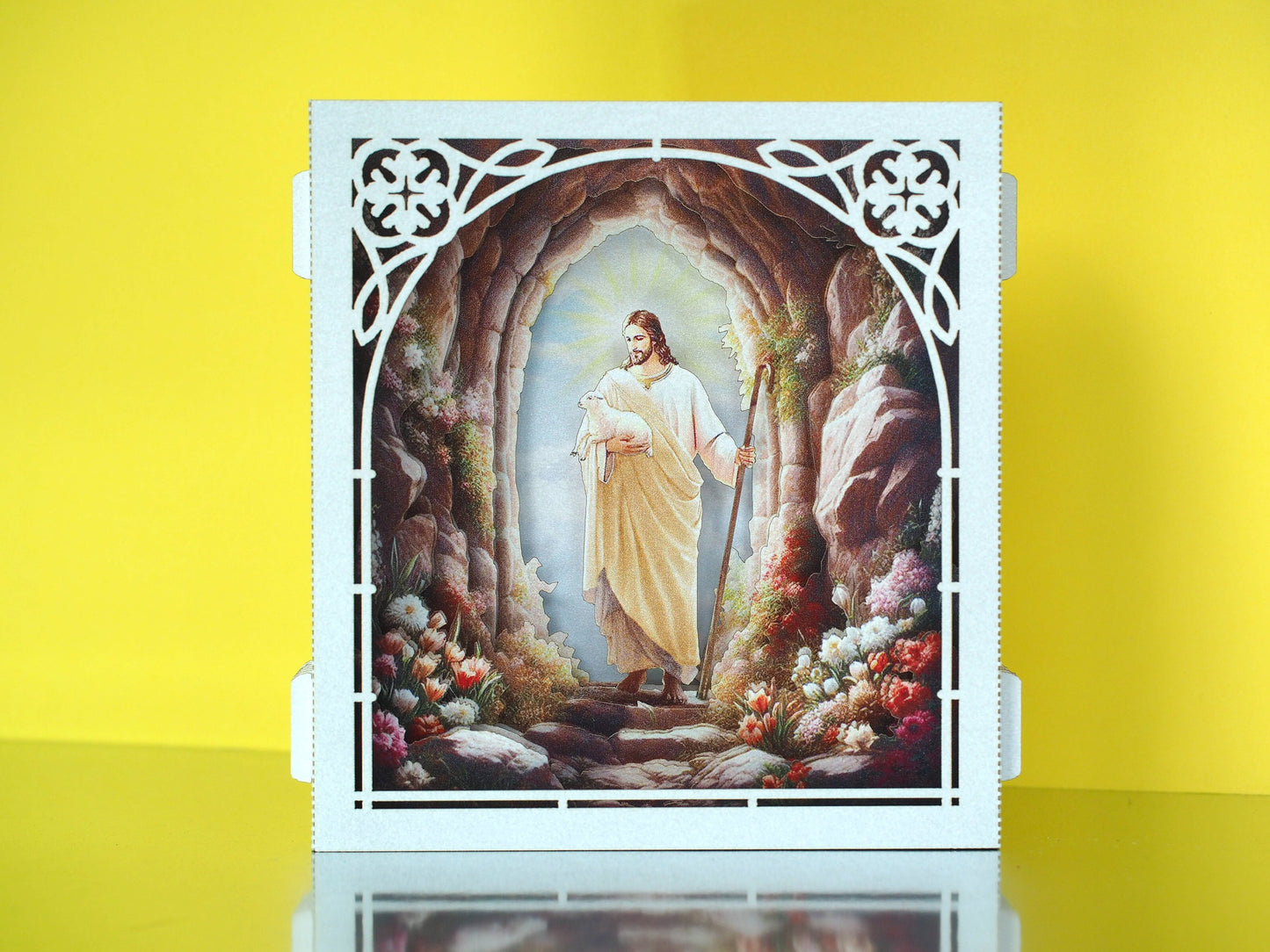 Christian 3D Pop-Up Card featuring Jesus Good Shepherd - Church Greetings, Prayer Art, Person, Church