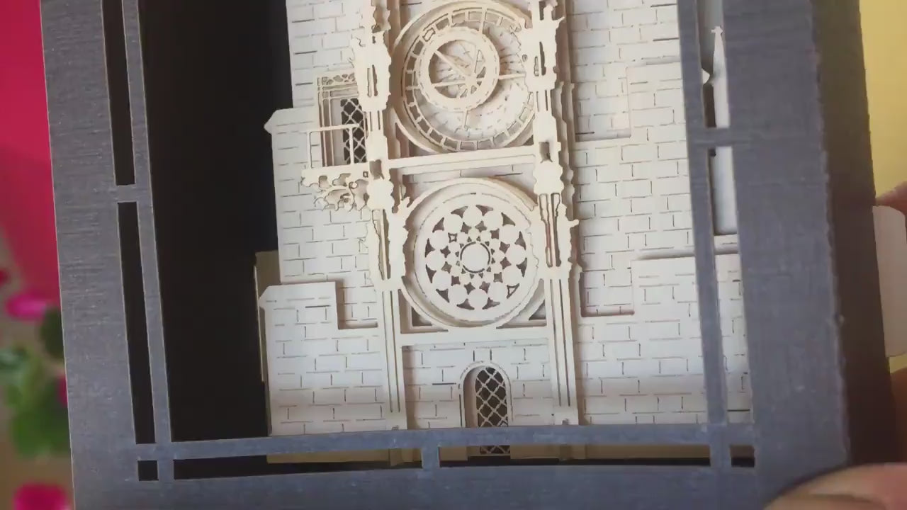 Prazsky Orloj Prague Medieval Astronomical clock - pop up box card. Praha amazing gifts. Architecture model miniature. Staroměstský orloj