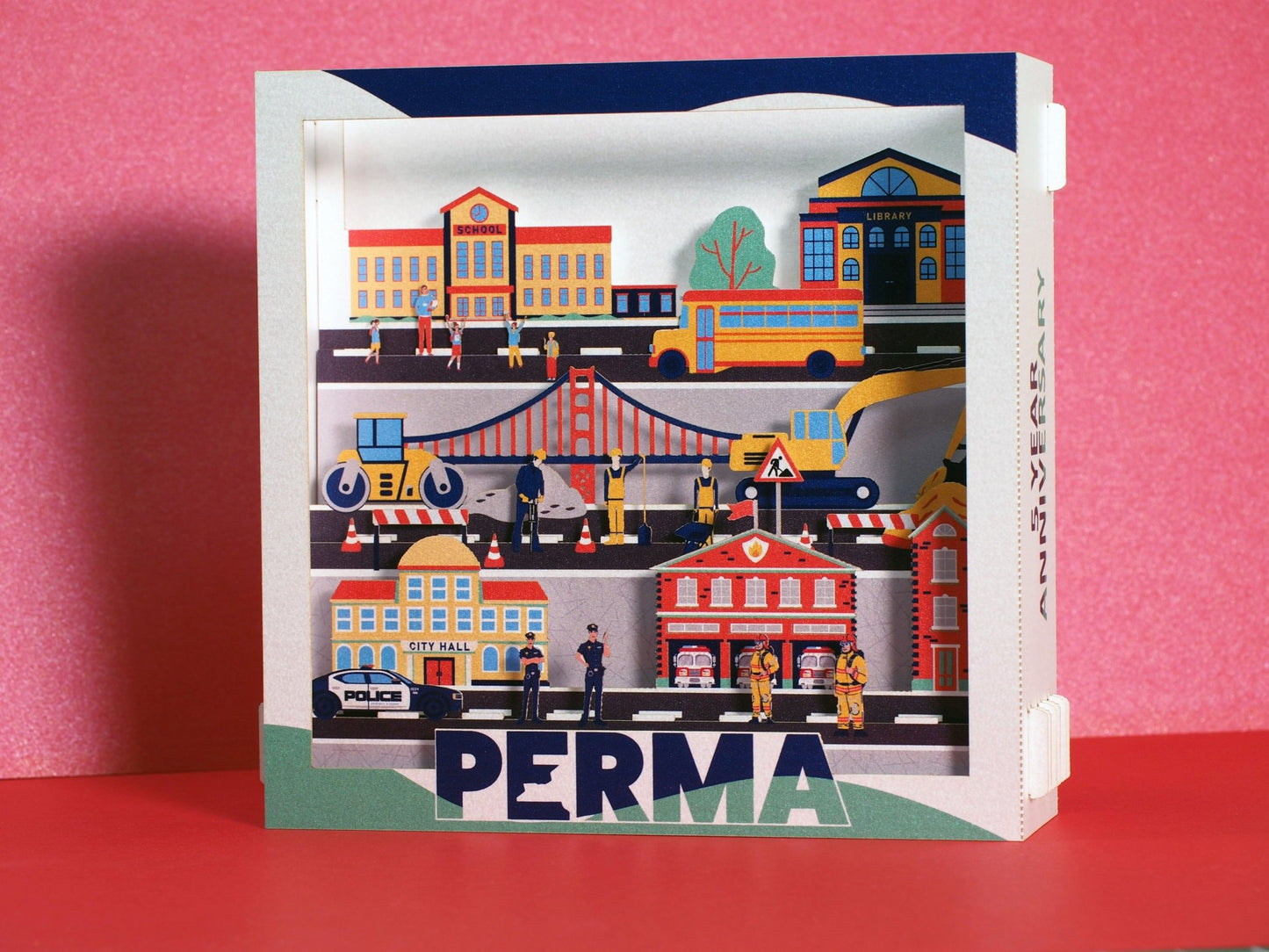 Anniversary company pop up card