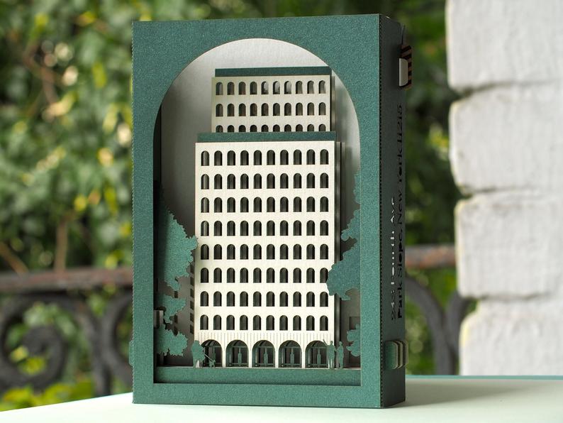 Building with Logo, Architecture gifts for clients, event custom design popup card - ColibriGift