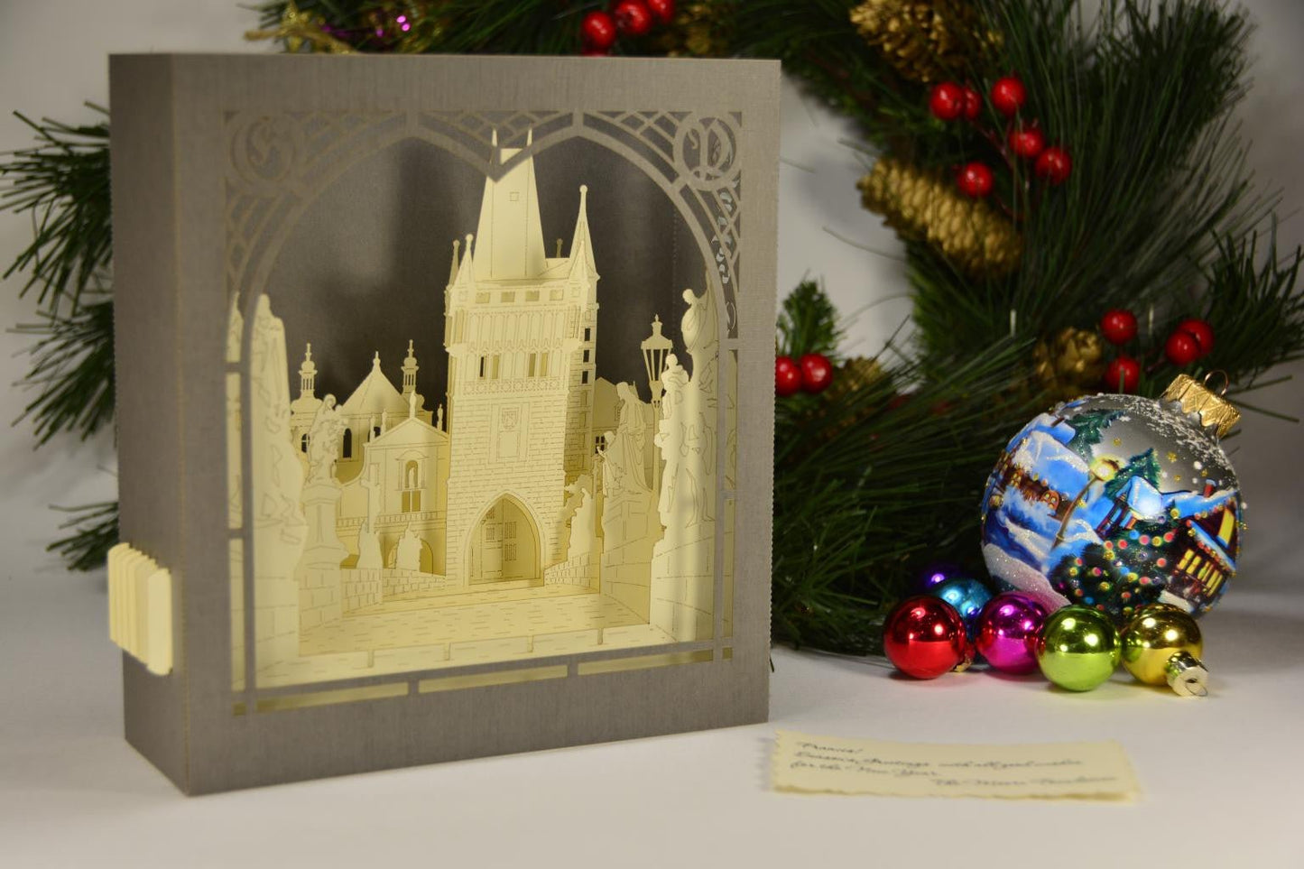 Charles Bridge miniature Desk Calendar pop-up card - ColibriGift