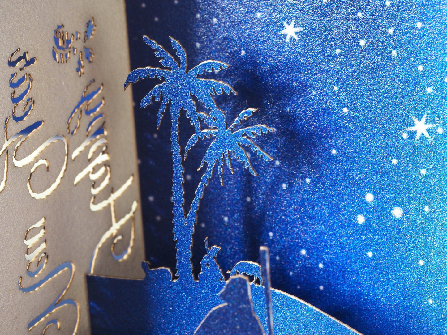 Christmas Nativity Crib pop up cards. Paper laser cut 3d model box with the Holy Night Scene, Jesus Birth. - ColibriGift