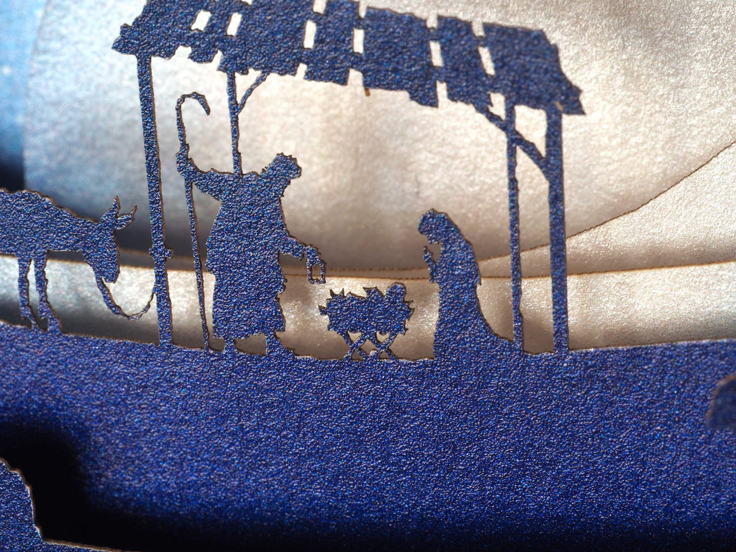 Christmas Nativity Crib pop up cards. Paper laser cut 3d model box with the Holy Night Scene, Jesus Birth. - ColibriGift