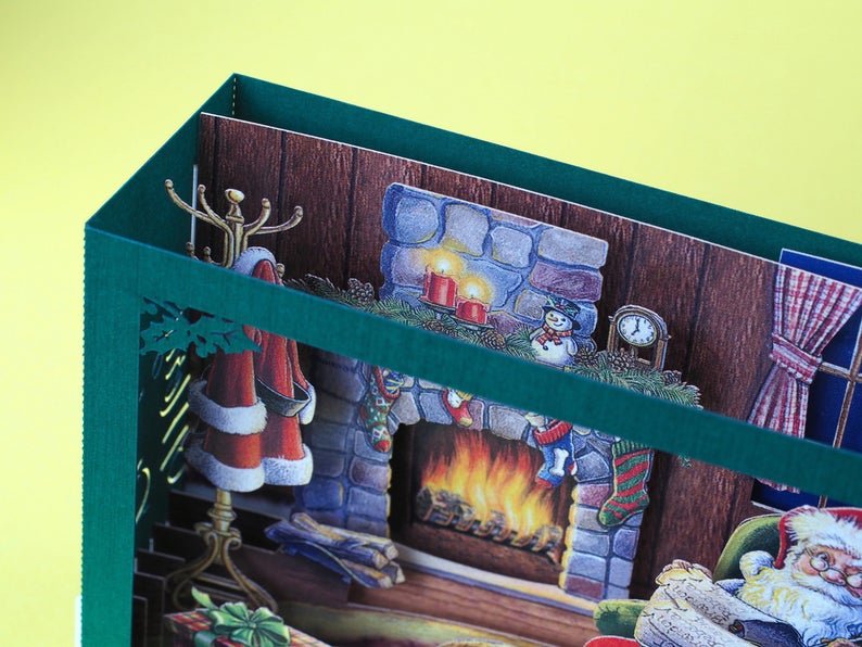 Christmas pop-up card Santa workshop house - ColibriGift