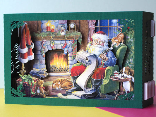 Christmas pop-up card Santa workshop house - ColibriGift