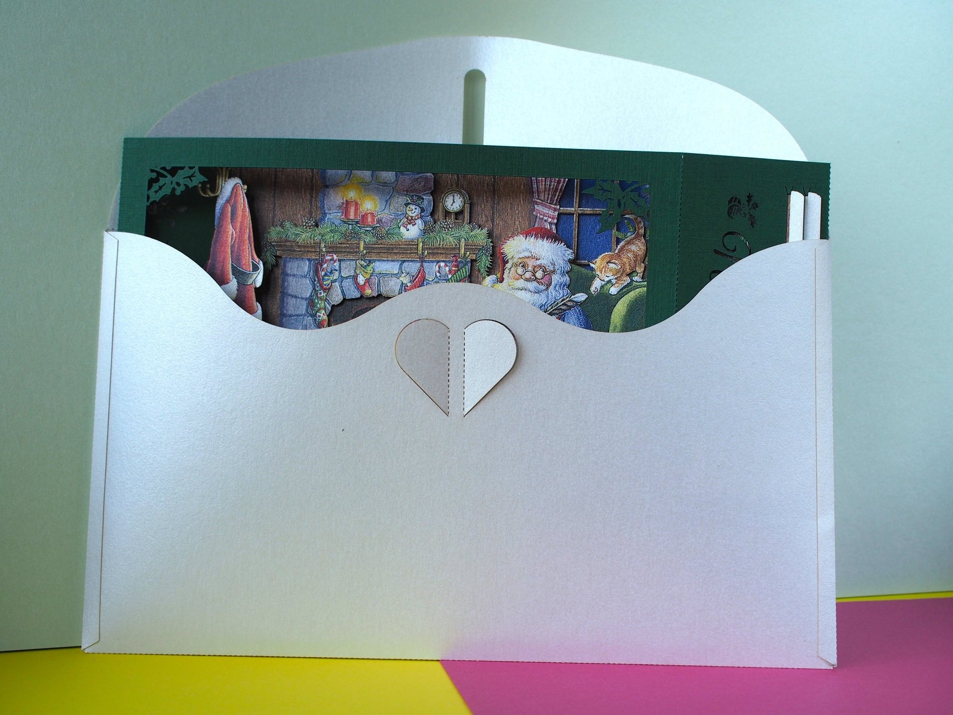 Christmas pop-up card Santa workshop house - ColibriGift