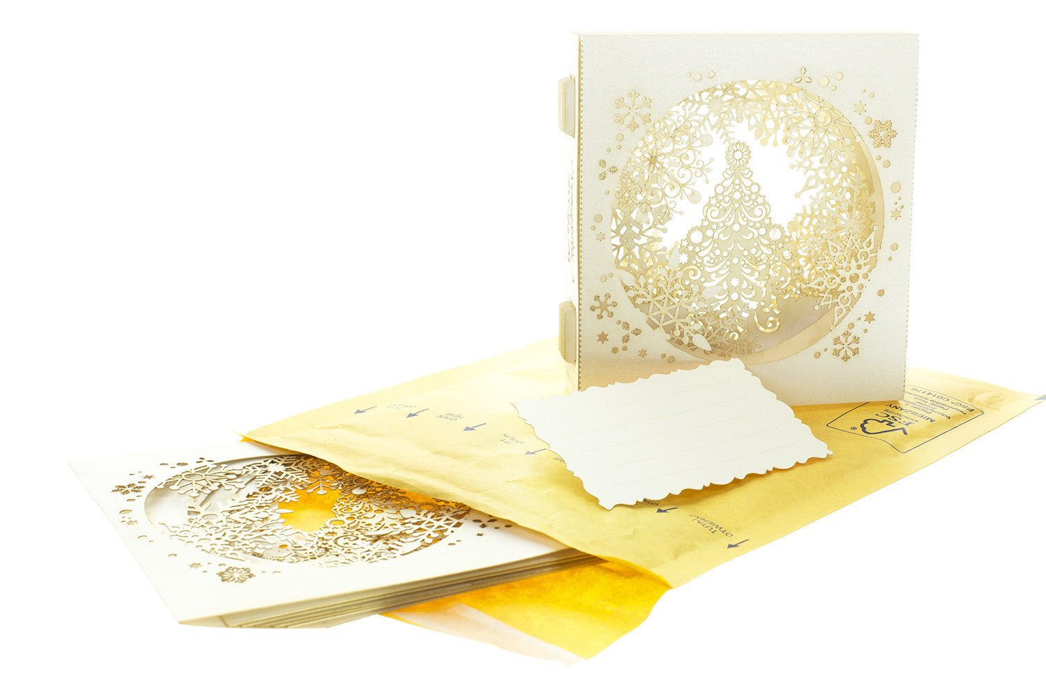 Christmas theme greeting pop-up card Snowflakes - ColibriGift