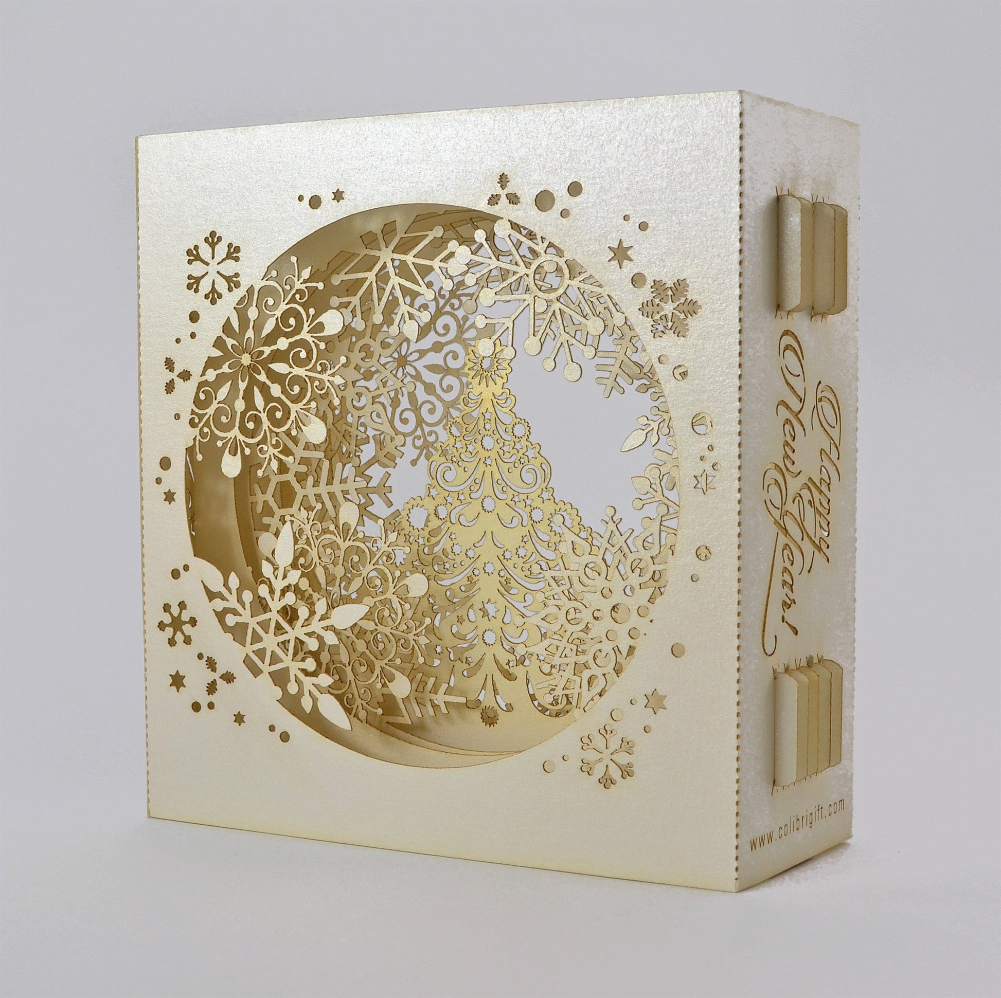 Christmas theme greeting pop-up card Snowflakes - ColibriGift