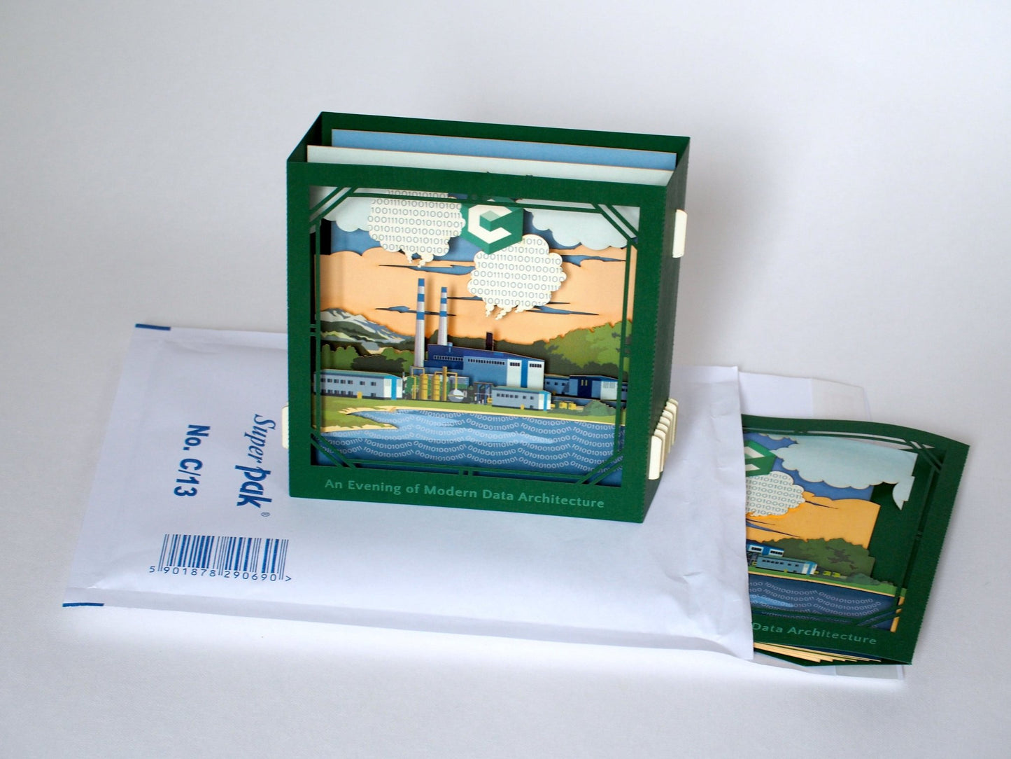 Company dinner invitation Modern Date Architecture RSVP pop-up card corporate event invite Logo promo item - ColibriGift