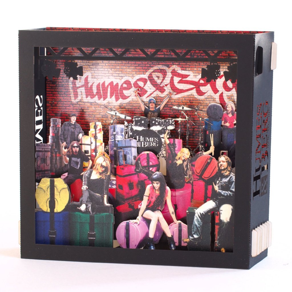 Corporate pop-up card Promo item Company Logo Brand identity Promotional gifts invitations Drum Cases Music - ColibriGift
