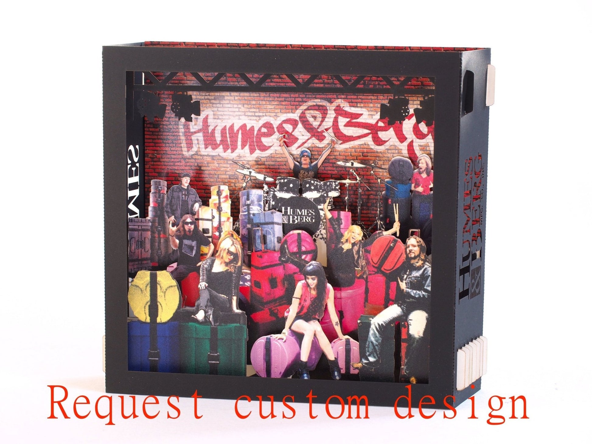 Corporate pop-up card Promo item Company Logo Brand identity Promotional gifts invitations Drum Cases Music - ColibriGift