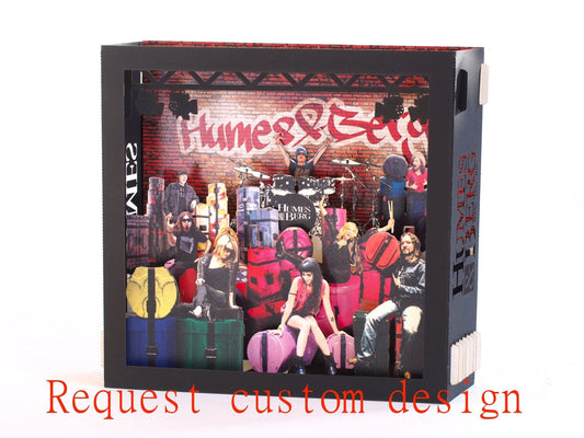 Corporate pop-up card Promo item Company Logo Brand identity Promotional gifts invitations Drum Cases Music - ColibriGift