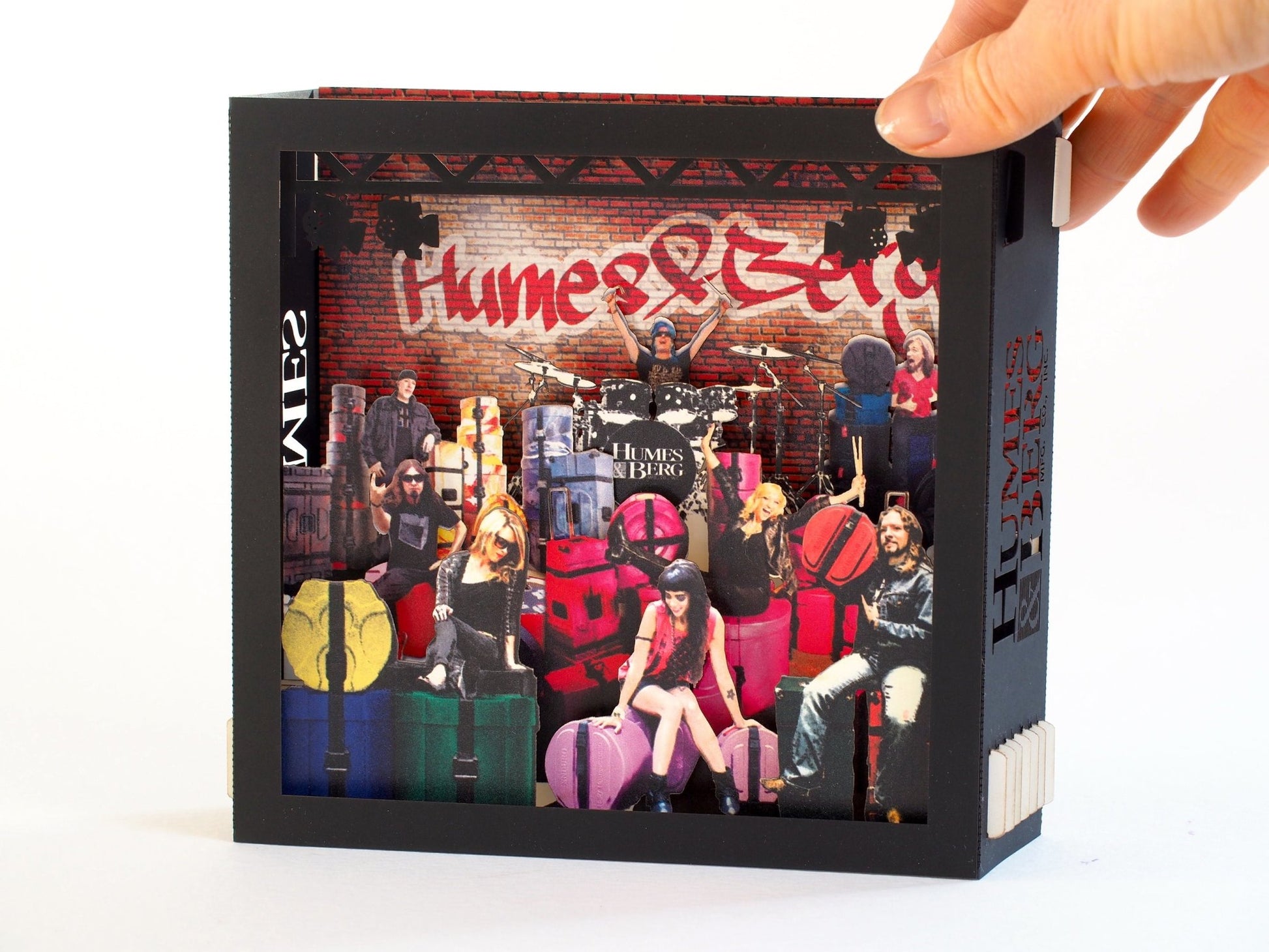 Corporate pop-up card Promo item Company Logo Brand identity Promotional gifts invitations Drum Cases Music - ColibriGift