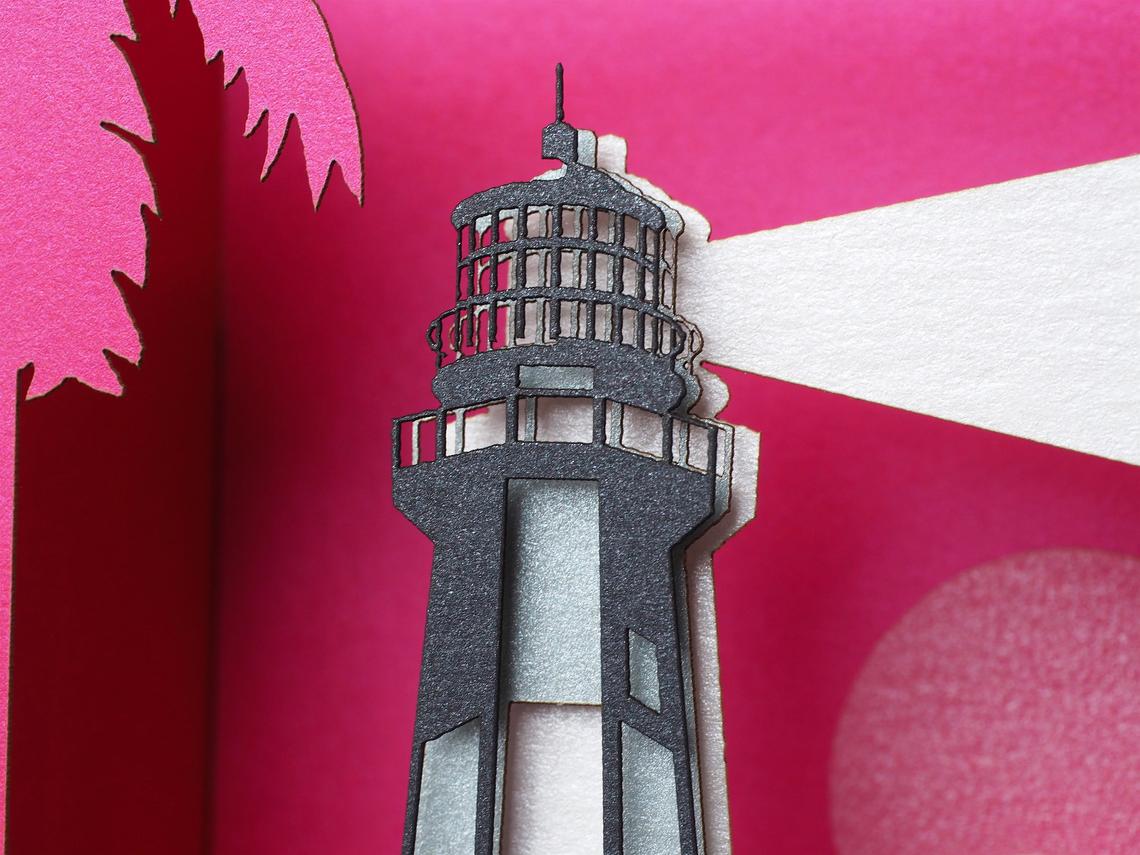 Corporate pop-up card Tybee Island Chatham County, Georgia United States promo card - ColibriGift