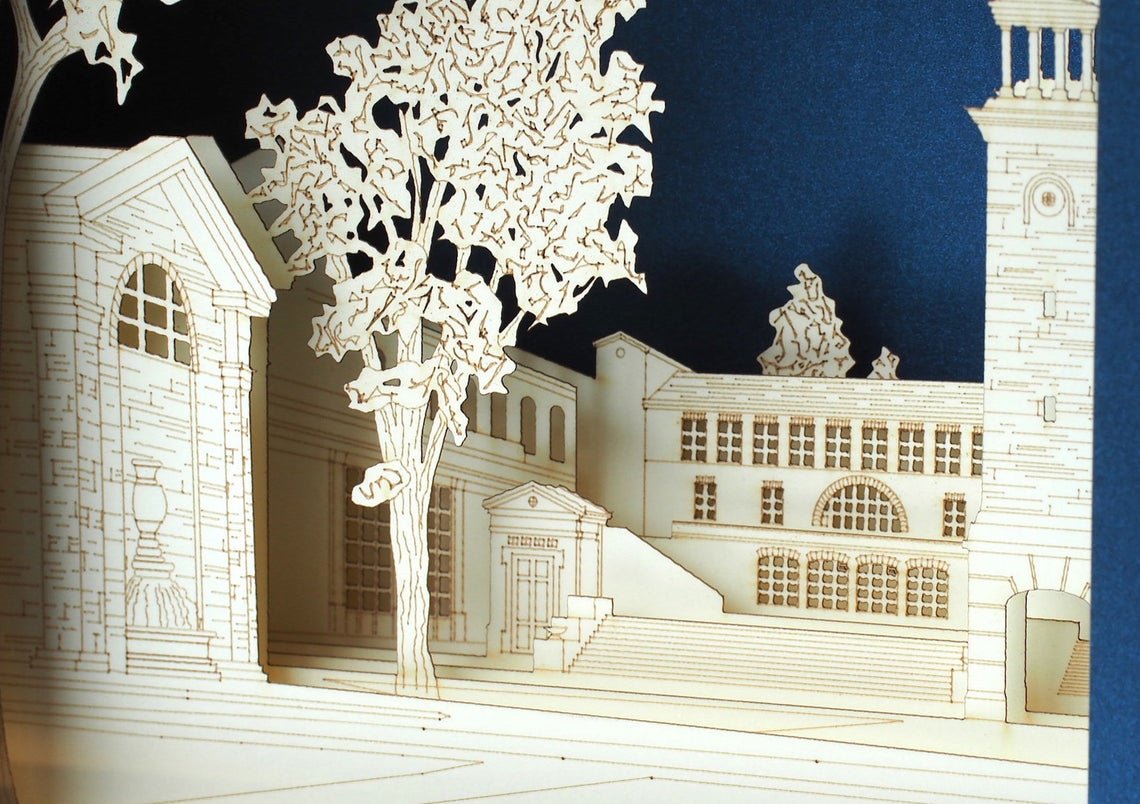 Corporate the School of Architecture, The University of Notre Dame, Walsh Family Hall pop-up card, promo card - ColibriGift
