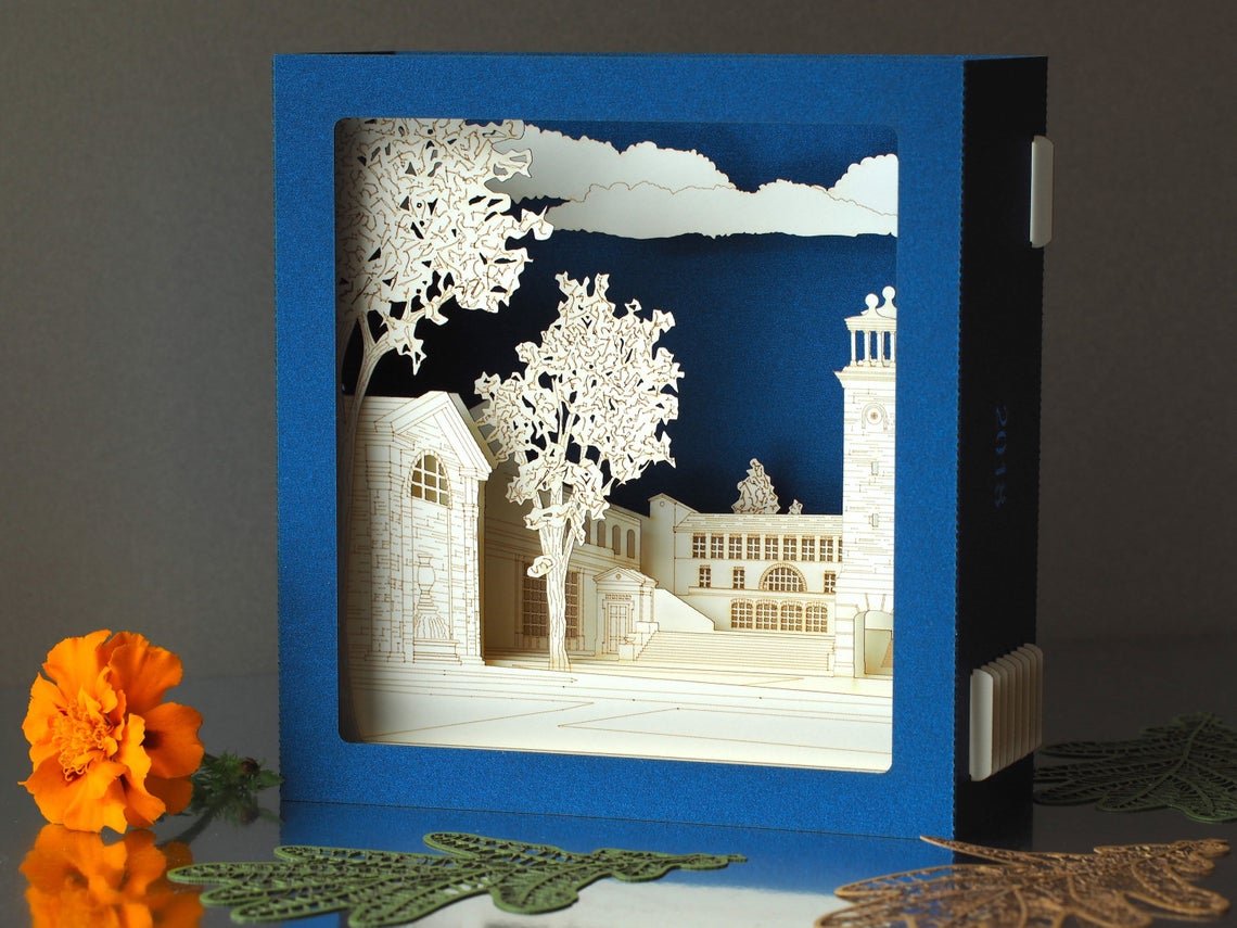 Corporate the School of Architecture, The University of Notre Dame, Walsh Family Hall pop-up card, promo card - ColibriGift
