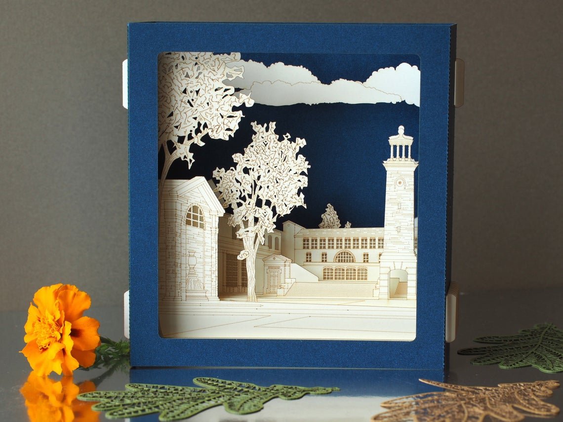 Corporate the School of Architecture, The University of Notre Dame, Walsh Family Hall pop-up card, promo card - ColibriGift