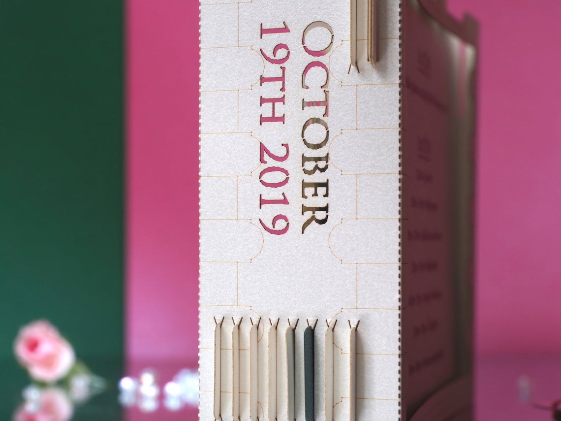 Custom wedding invitation Stoke Rochford Hall in Lincolnshire England pop-up card - ColibriGift