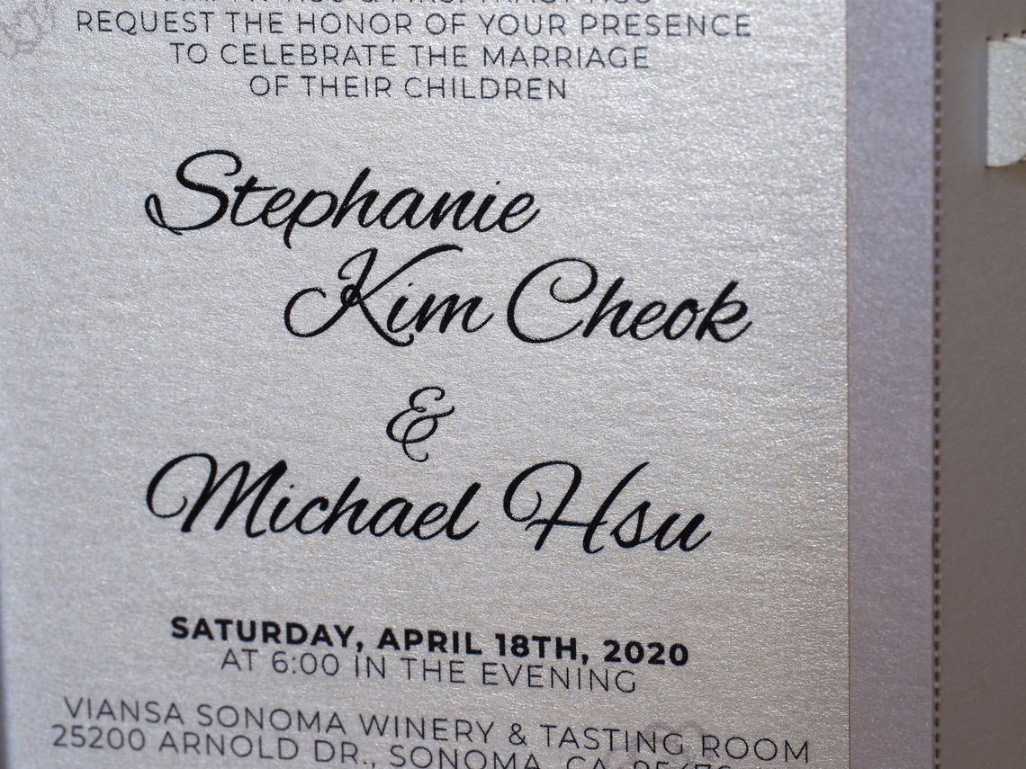 Custom wedding invitation Viansa winery Sonoma Valley pop-up card - ColibriGift