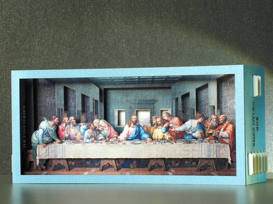 Easter Gift The Last Supper of Jesus with his apostles. Pop up paper art miniature Leonardo da Vinci painting. - ColibriGift