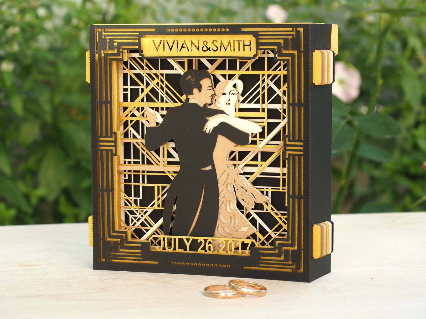 Great Gatsby Wedding Invitations pop-up cards - ColibriGift