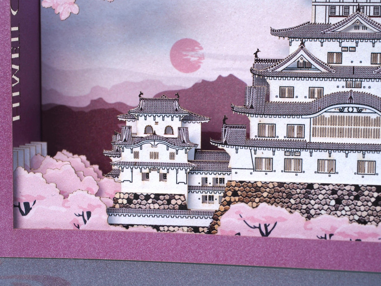 Japan Hineji Castle. Paper pop up card. Laser cut 3d box miniature. Kirigami - ColibriGift