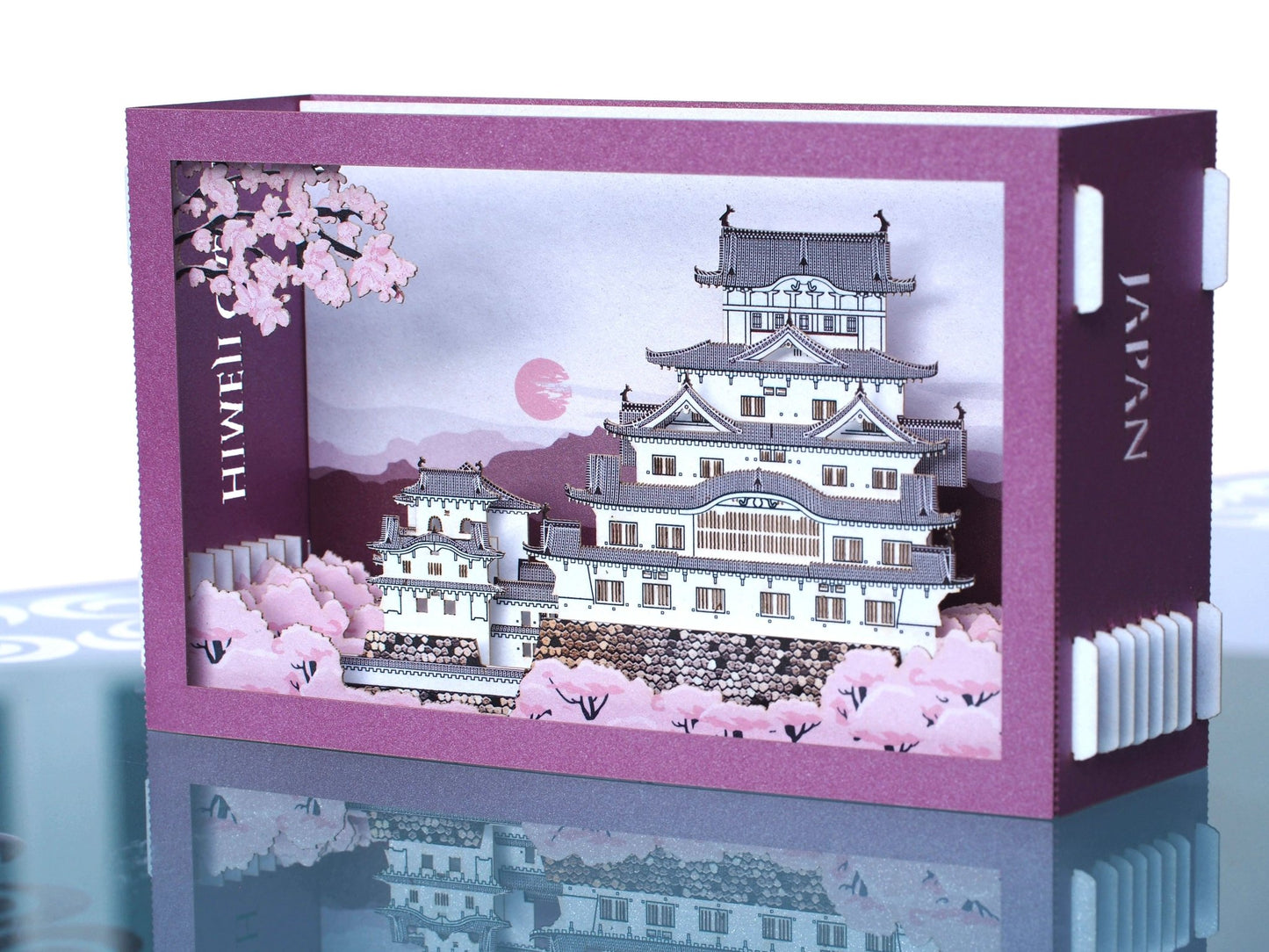 Japan Hineji Castle. Paper pop up card. Laser cut 3d box miniature. Kirigami - ColibriGift