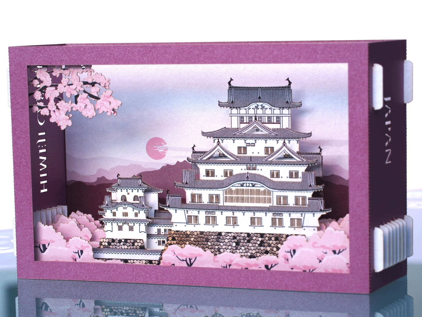 Japan Hineji Castle. Paper pop up card. Laser cut 3d box miniature. Kirigami - ColibriGift