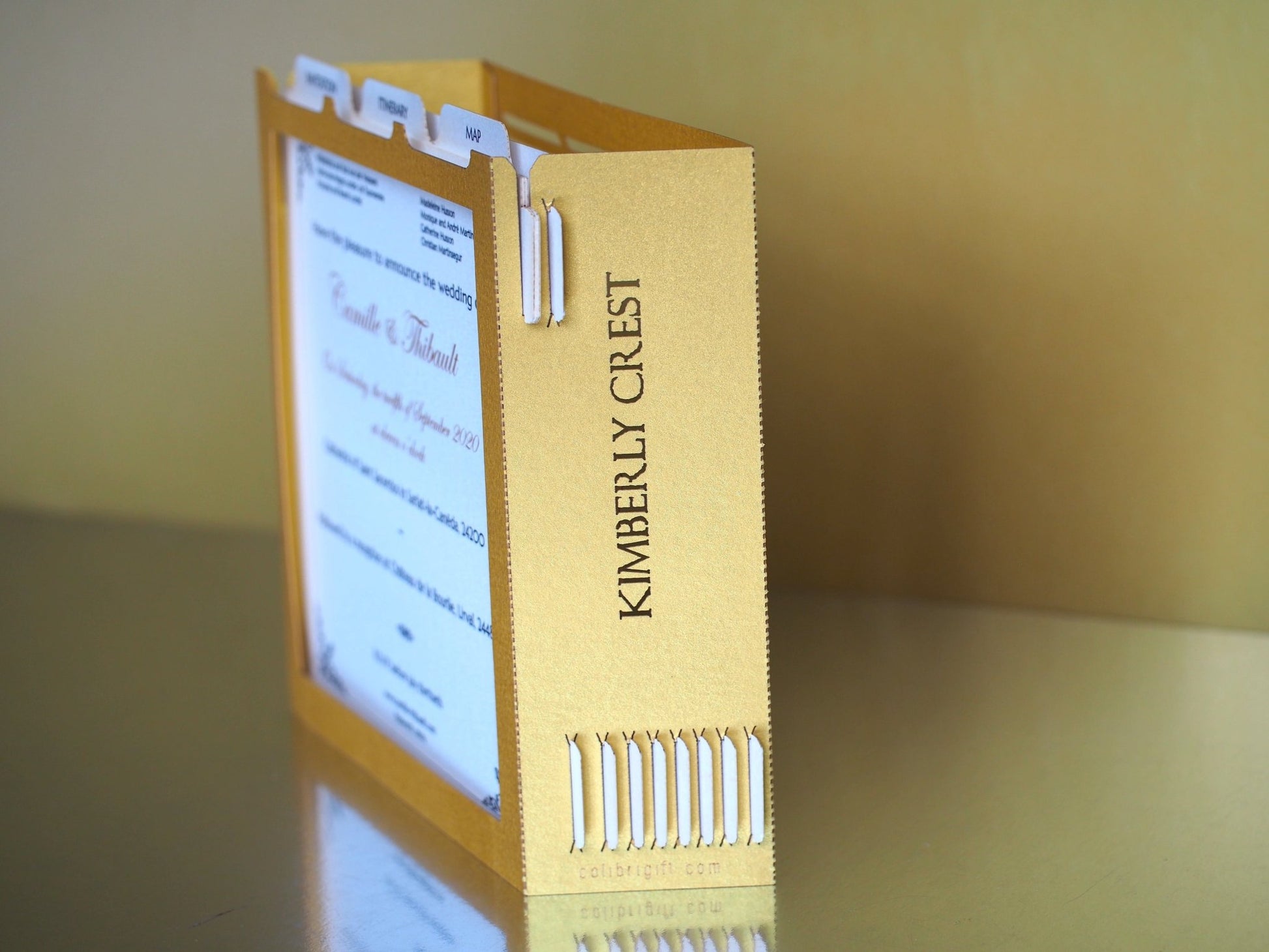 Kimberly Crest House and Gardens wedding invitation card. Pop up box RSVP inserts. Folded 3d invite t. Castle - ColibriGift