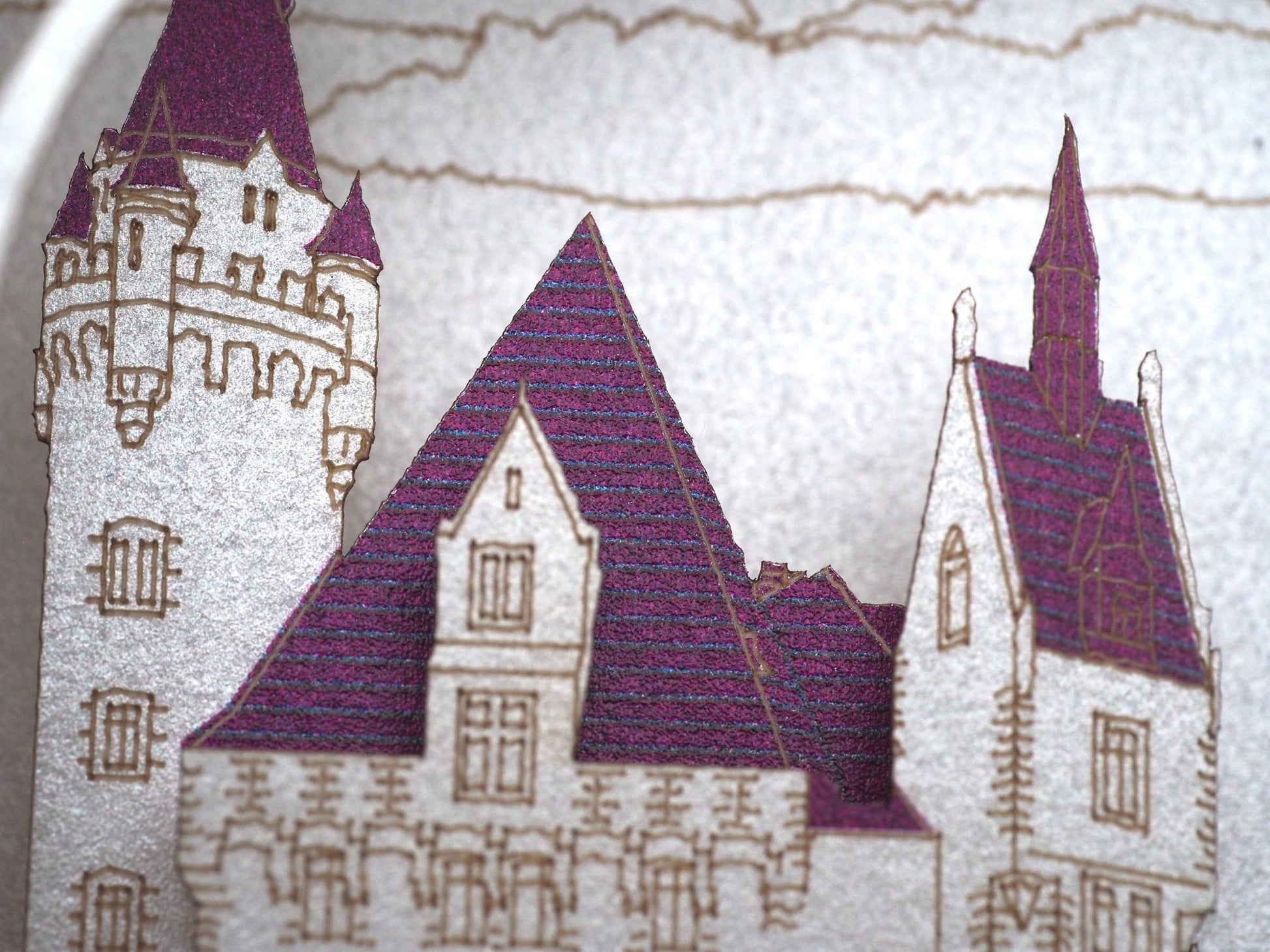 Moszna Castle wedding pop up invitation card. Paper pop up RSVP invite. Polish Pałac w Mosznej, Schloss Moschen- ColibriGift