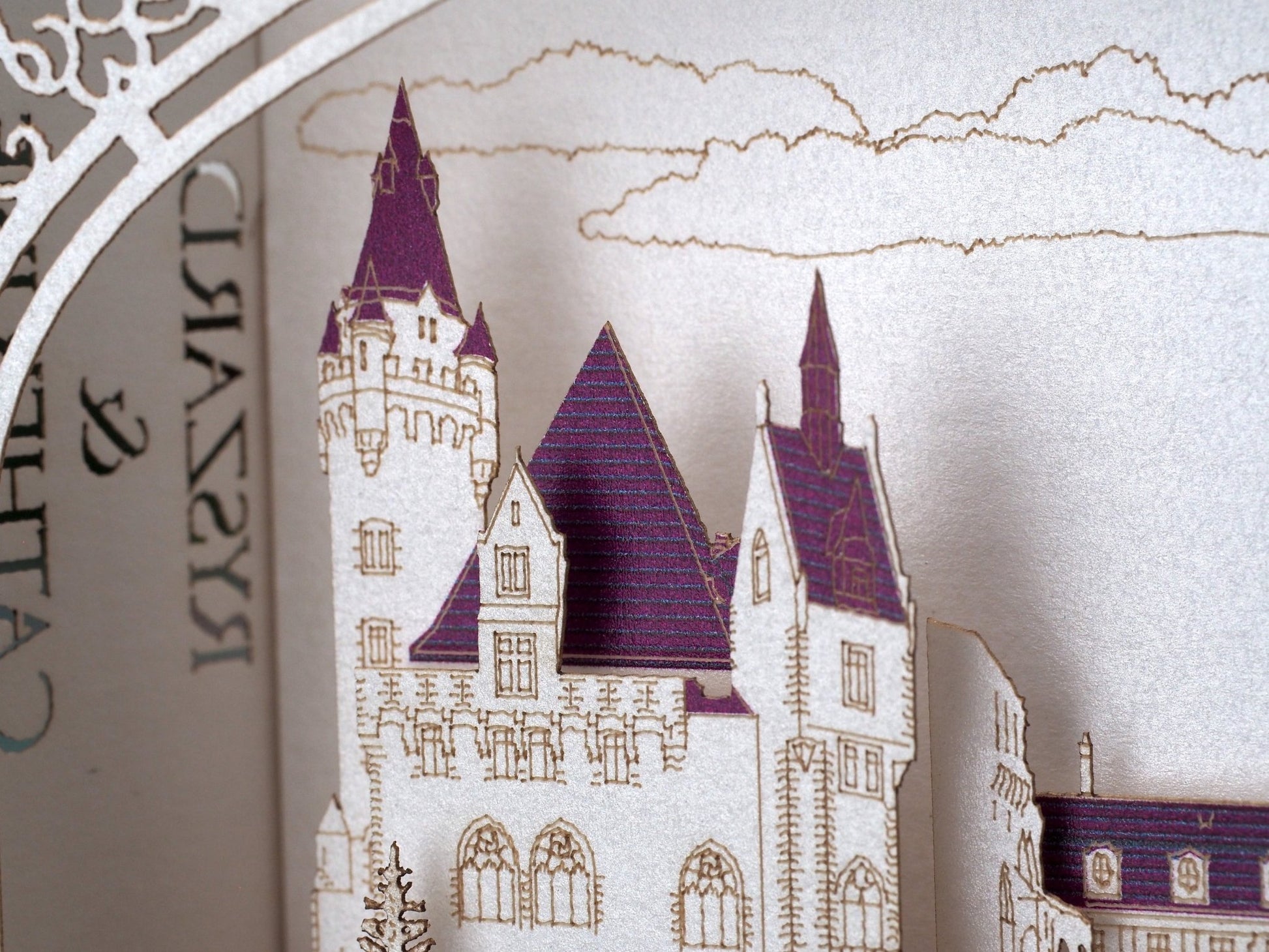 Moszna Castle wedding pop up invitation card. Paper pop up RSVP invite. Polish Pałac w Mosznej, Schloss Moschen- ColibriGift