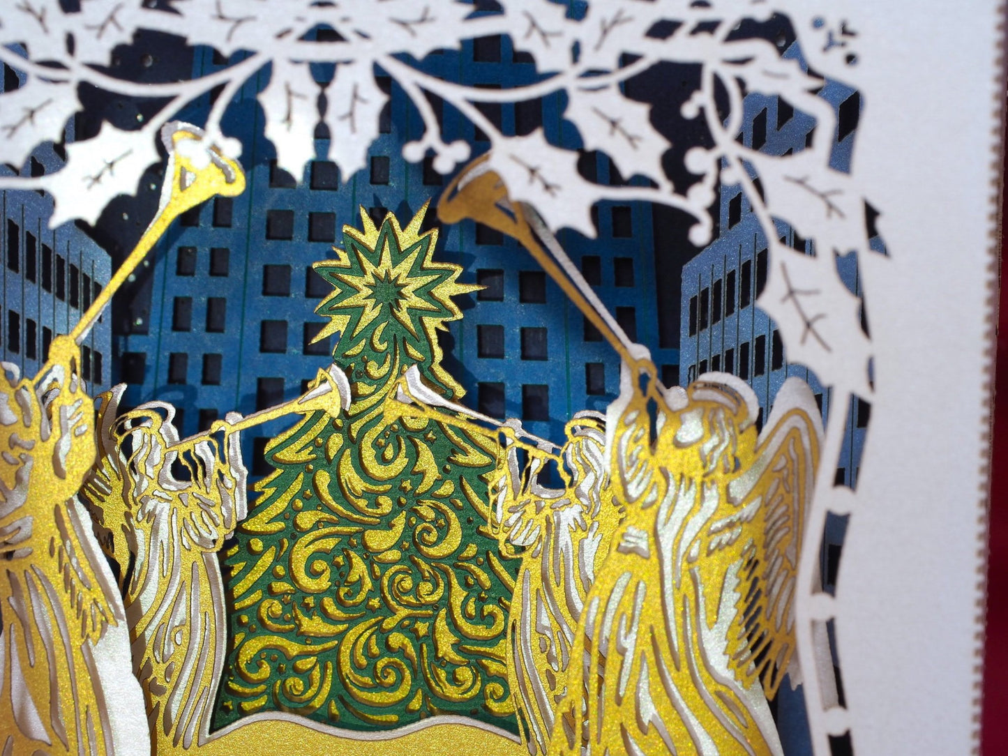 NYC Christmas Tree USA Christmas Happy New Year Merry Christmas Manhattan pop-up card - ColibriGift